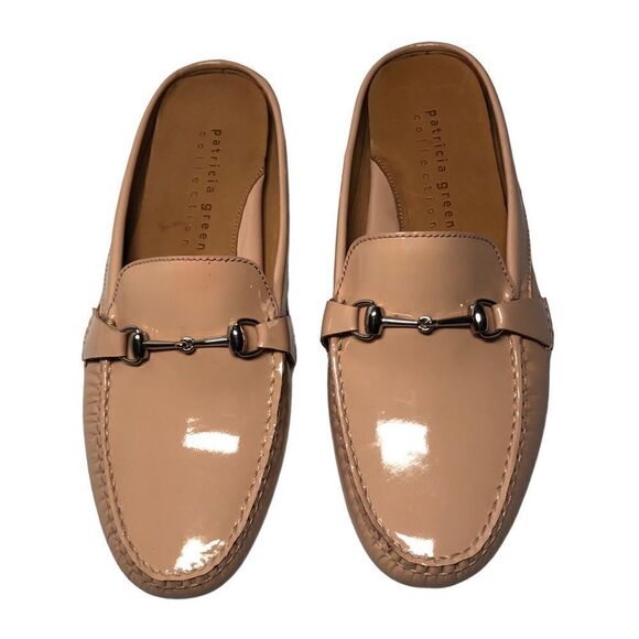 Patricia Green Collection Driving Mule Patent Leather Horse Bit Tan Size 8 - Picture 3 of 9